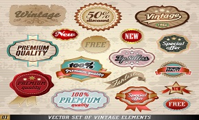 Vintage labels and stickers vector